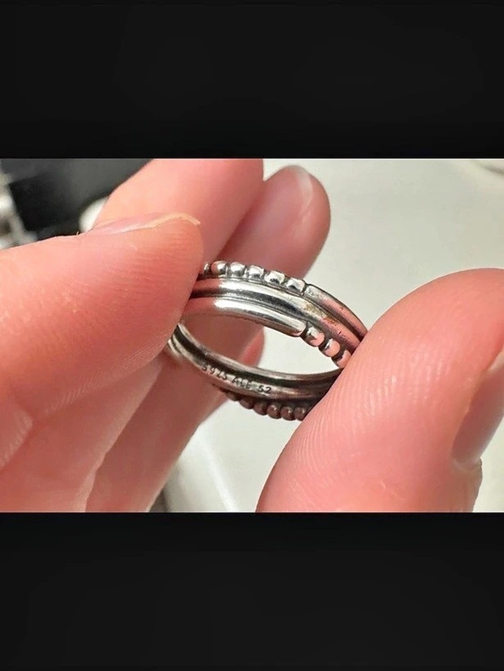 Pandora Crossover Pavé Triple Band Ring Silver